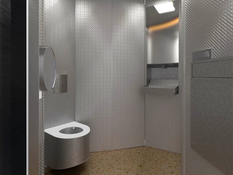 Кабина ОАЗИС 180°: унитаз, раковина, зеркало